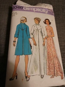 VTG 70s Long Duster Trench Coat Maxi Dress 12 Simplicity 6046 Pattern Complete - Picture 1 of 2