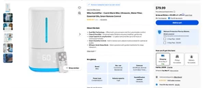 Miko Humidifier With Cool Warm Mist MAH-01W Ultrasonic Humidifier for Large Room - Picture 1 of 4