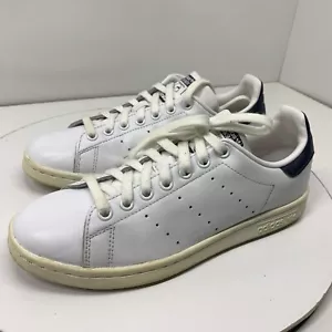 Men’s Adidas Stan Smith White Leather Sneakers navy trim Size 7 US - Picture 1 of 8