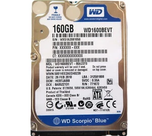 WD WD1600BEVT-80A23T0 HEBTJABB (WX51) Thailand 160gb 2.5" Sata HDD 26FEB2010 - Picture 1 of 1
