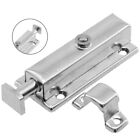 4Inch Chrome Plated Door-Sash Security Bolt Button Open Spring Lock-Latch
