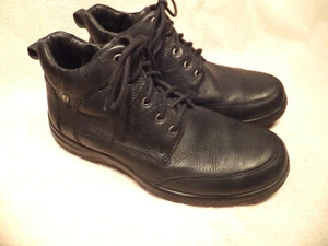 Mens Hush Puppies Black Leather Waterproof Chukka Ankle boots Sz 10.5 M EU44 - Picture 1 of 11