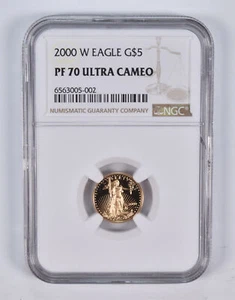 PF70 UCAM 2000-W $5 American Gold Eagle 1/10 Oz. .999 Fine Gold NGC *2351 - Picture 1 of 3