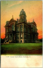 Sandusky, Ohio Postcard "County Court House" Building View ROTOGRAPH c1900s