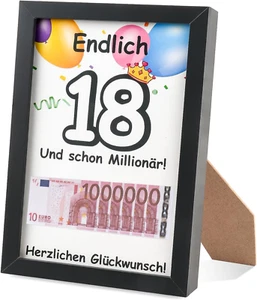 Kreatives Geldgeschenk zum 18. Geburtstag für Mädchen & Jungen mit Bilderrahmen - Bild 1 von 7