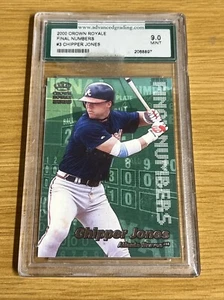 Tarjeta Chipper Jones 2000 Crown Royale números finales #3 AGS 9 COMO NUEVA - Imagen 1 de 2