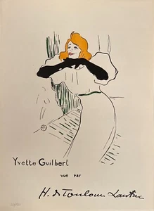 After H. Toulouse-Lautrec, "Yvette Guilbert", lithograph in colors, numbered - Picture 1 of 1