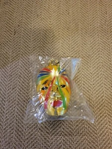 Gold Mask Face XLG Necklace Mardi Gras Bead - Picture 1 of 3