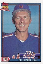 Bud Harrelson 1991 Topps MLB Card # 261 New York Mets + Free Mystery Card