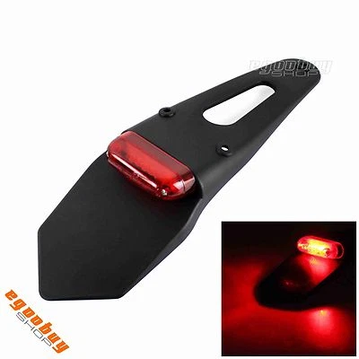 Guardabarros trasero negro para motocicleta con luz trasera LED Lucas para moto todo terreno Foto 1 de 4