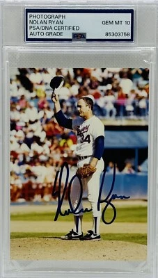 PSA 10 Auto Nolan Ryan DNA Signed ✍️ 3.5x5 Players Of The Decade Photo x/1980 - Image 1 of 2