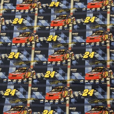 NASCAR Jeff Gordon #24 Hendrick Dupont Race Car Plaid on Cotton Fabric 2 Yards - Image 1 of 4