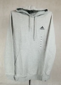 NEW Adidas Hoodie Mens Size XL Fleece Sweatshirt Hooded Pullover Logo Gray - Picture 1 of 5