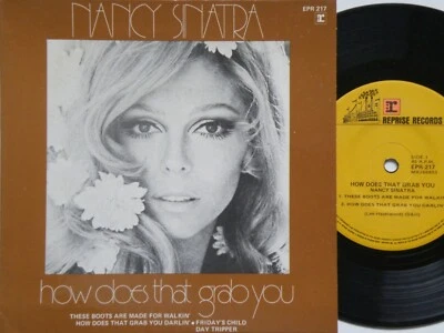 RARE AUSTRALIA ONLY P-S NANCY SINATRA *HOW DOES THAT GRAB YOU* OZ 7" EP, VG+/EX- - Image 1 of 4