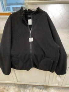 NUOVO Calvin Klein Full-Zip Finto Collo REVERSIBILE NERO Pile Top -XXL NUOVO CON ETICHETTE - Foto 1 di 5