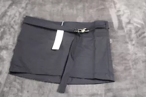 EB Denim Mini Skirt Size Medium Black Adjustable Belt Summer Skirt NWT Dry Clean - Picture 1 of 10