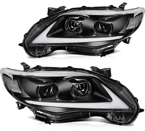 Headlights Assembly For 2011 2012 2013 TOYOTA For Corolla SEDAN Black Housin L+R - Imagen 1 de 9
