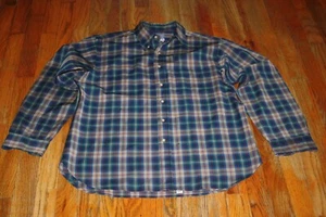 CAMICIA VINTAGE PENDLETON SIR PENDLETON UOMO LANA BLU PLAID CON GOMITIERI TAGLIA L - Foto 1 di 8