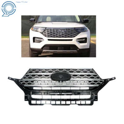 Front Grille ABS Plastic Fit For 2020 2021 Ford Explorer Limited / Platinum Foto 1 de 4