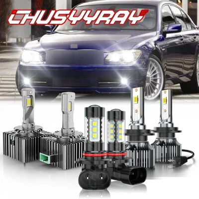 For BMW 525i 530i 2006 2007 H7 D1S 9145 6000K LED Headlight + Fog Light Bulbs 6x - Image 1 of 4