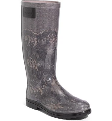 BOTAS DE LLUVIA VALENTINO ICÓNICAS RARAS ENCAJE LOGOTIPO DESNUDO GOMA EU 40 41 ME ENCANTAN LOS ZAPATOS Foto 1 de 4