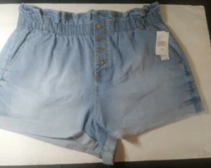 No Boundaries Women's ultra high rise shorts Denim Blue Light Wash Size XXXL - Picture 1 of 12