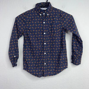 Janie and Jack Shirt Boys 6 Blue Paisley Button Abstract Preppy Casual School - Picture 1 of 5