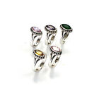 Wholesale 5pc 925 Solid Silver Cut Pink Topaz Mix Stone Ring Lot Z121