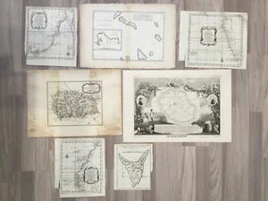 Lot of 15 ORIGINAL ANTIQUE MAPS BY BELLIN, M. BONNE, LEVASSEUR, PREVOST ETC…. - Picture 1 of 18