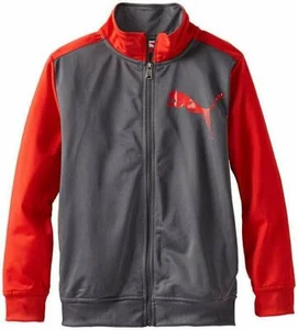 PUMA LITTLE BOY'S BLOCKED TRICOT JACKET, GRAY/RED, MEDIUM (2-7) - Picture 1 of 2