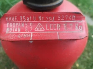 Gasflasche 5 kg, leer, gebraucht, - Bild 1 von 2