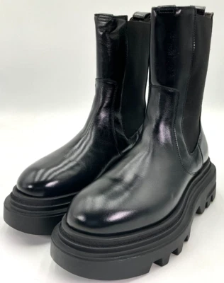 Allsaints Alex 女式 10 码黑色皮革切尔西靴全新带盒 — 第 1/4 张图片