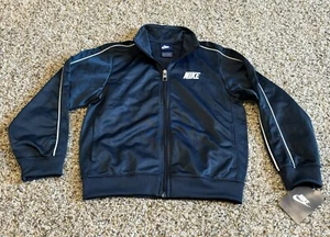 New W/ Tags Nike Track Jacket Armory Navy Blue Kids Size 6 FullZip Hoodless Logo - Picture 1 of 9