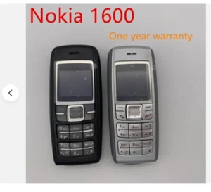 Original Nokia 1600 Black-Silver dual-band Classic 2G GSM GSM 900/1800 phone - Afbeelding 1 van 14