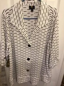 JM Collection Jacquard 3 Button Jacket 3X NWT - Picture 1 of 8