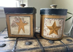 Vintage Nantucket Weihnachtsbaumladen Aufbewahrungsboxen | 2er Set - Bild 1 von 3