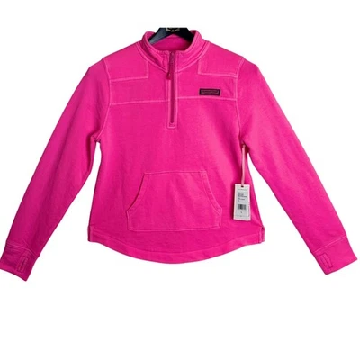 Vineyard Vines Shep Shirt Womens L Fiesta Fuchsia Pink Thumbhole Quarter Zip NWT - Image 1 of 4