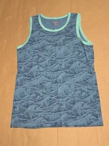 Cat & Jack Large ( 12/14 ) Tank Top Blue Waves Beach Water - Picture 1 of 8