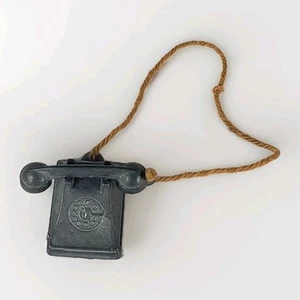 Vintage Doll/Toy Phone for Doll House Miniature Metal Desk Rotary Tiny - Picture 1 of 3