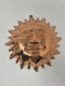 Vintage Copper-Tone Sun Face Shaped Metal Wall Hanging Decorative Mold - Picture 1 of 8