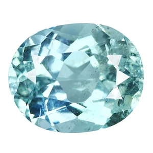 3.00 Ct Topnotch Perfect Oval 10.2 x 8.3 MM Aqua Blue Brazil Natural Aquamarine - Foto 1 di 5