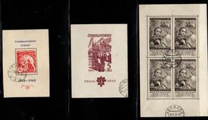 CZECHOSLOVAKIA 3 EARLY USED SOV SHEETS - Bild 1 von 1
