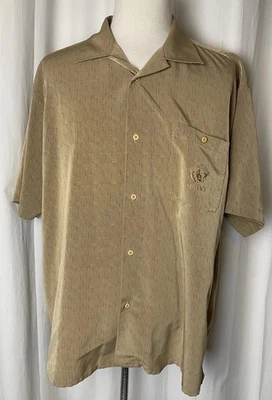 Винтажная мужская футболка Versace XXL на пуговицах с коротким рукавом с логотипом медузы редкая  - Изображение 1 из 4