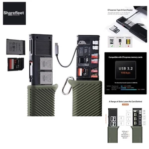 Lector de tarjetas CFexpress tipo B/SD/Micro SD USB 3.2 Gen 2 10 Gbps tarjeta de memoria... - Imagen 1 de 9