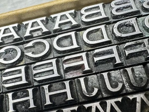 M401R Metal Letterpress Type - Central Decorative Serif Titling - 12 pt - 220++ - Picture 1 of 9