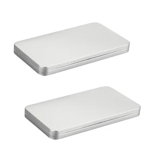 2pcs Sturdy Metal Cash Box Portable Money Holder for Secure Money Storage - Picture 1 of 8