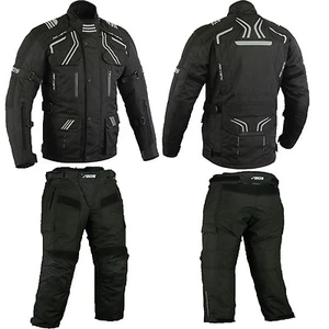 NEUE MOTORRADKOMBI JACKE + HOSE - AUS TEXTIL - MIT HERAUSNEHMBAREN PROTEKTOREN - Bild 1 von 7