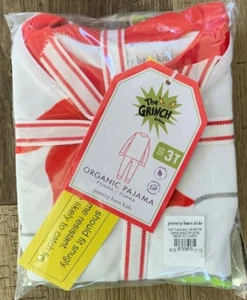 Pottery Barn Kids Dr Seuss Grinch CARA Navidad pijama orgánico 3T - Imagen 1 de 3