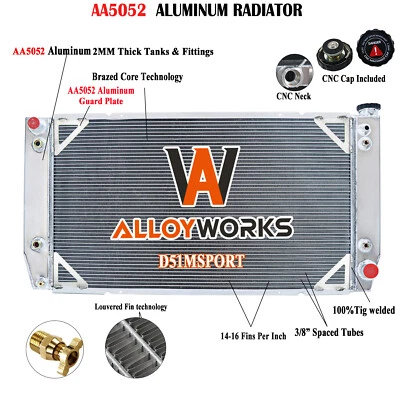 3 Row Radiator For 1988-2000 Chevy GMC C/K 2500 3500 Pickup 7.4L 454 V8 Gas Foto 1 de 4