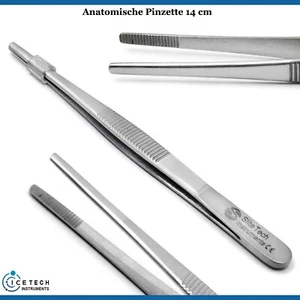 Chirurgische Anatomische Pinzette 14cm Gerade Verbandspinzetten Zahnarzt - Bild 1 von 6